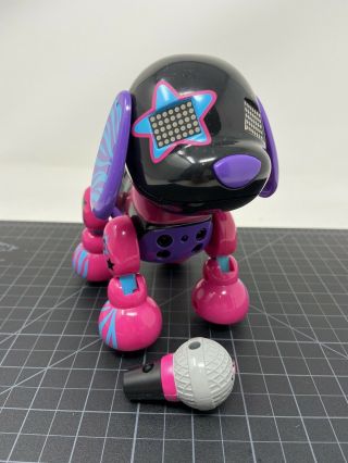 2014 Spin Master Zoomer Zuppies Robotic Rock Star Puppy Dog Microphone Pupstar