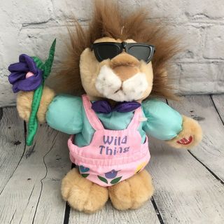 Vtg Tb Trading Co Animated Lion Plush Sings Wild Thing & Dances Toy Tulips