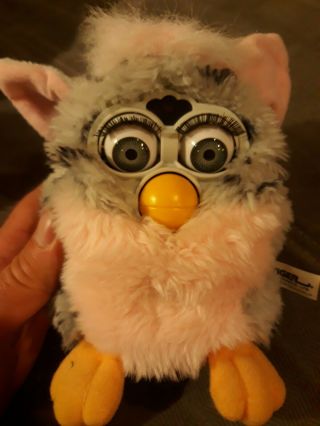 1998 Furby Pink And Grey Leopard Spot 70 - 800 Tiger Electronics Gray Eyes -