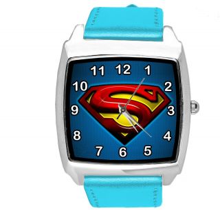 Superman Film Movie Superhero Blue Leather Square Scifi Comics Cd Dvd Tv Watch