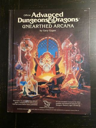 Dungeons & Dragons Unearthed Arcana Ad&d Gary Gygax Good 1st Tsr 2017