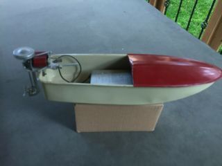1920s Lepage Motors Toy Electric Outboard Motor Boat - Fine Orig.  /complete