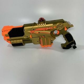 Tiger Electronics Nerf Phoenix Ltx Lazer Tag Guns W/ Shotgun Attachments Gold