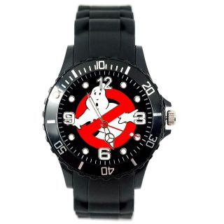 Ghost Busters Ghostbusters Film Movie Dvd Video Game Black Silicone Steel Watch