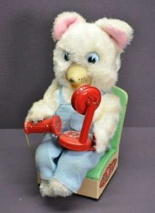 Vintage Modern Toys Battery Operated Talking Telephone Bear Toy Made In Japan