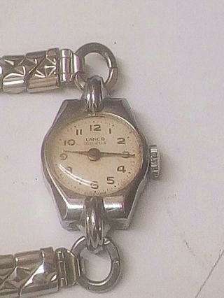 Very Rare Vintage Lanco 15 Jewels Swiss Made Mechanical Wind Up Watch