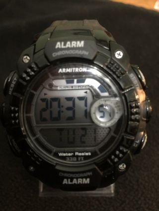 Armitron Mens Watch 40/8209 Black,  Digital Wr – 100 M Pro Sports,  Chronograph