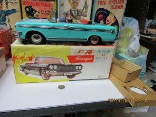 Shanghai Open Car Battery Operated Me 677 Red China Boxed Old Stk