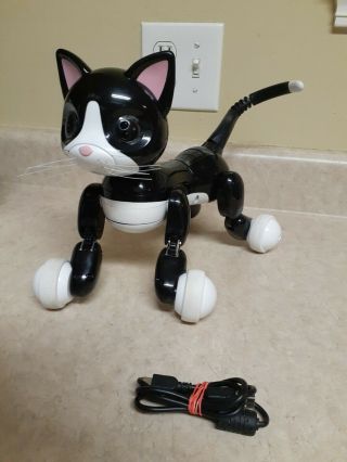 Zoomer Kitty Interactive Robotic Black & White Cat By Spin Master.