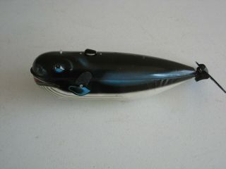 Vintage Japan Tin Litho Whale Battery - Op Toy 13 " Long Ck187 Very Unusual
