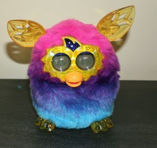 Hasbro Furby Boom Crystal Series Interactive Toy Pink Purple Blue Gold Ears