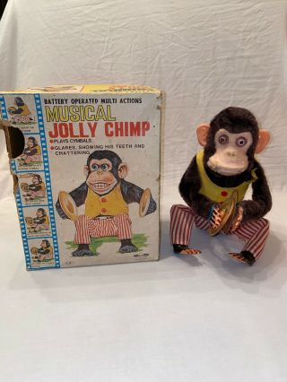 Vintage Daishin Japan Musical Jolly Chimp Cymbal Monkey W/box Toy Story