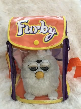 1999 Tiger Furny Clear Carry Along Backpack” Furby Not Included”