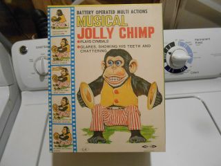 Vintage Daishin Japan Musical Jolly Chimp Toy Story Cymbal Monkey W/box