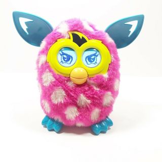 Hasbro Furby Boom Pink Polka Dot Blue Ears Electronic Talking Plush Toy 2012
