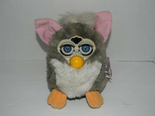 1998 Tiger Electronics Furby With Tags Model 70 - 800 Grey/white