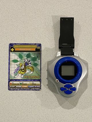Digimon D - Power Digivice Version 1 Blue D - Ark Tamers 2001 (with Renamon Card)