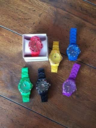 Bundle Of Plastic Toy Watches Various Colours X 6