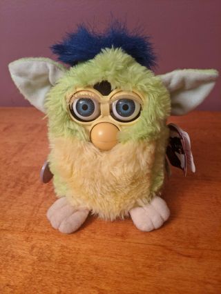 Neon Green And Blue Furby With Tags 1999 Kiwi Non -