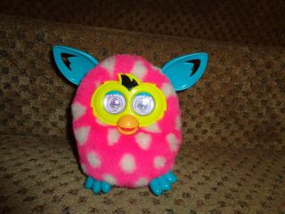 2012 Furby Boom Hot Pink With White Polka Dots Electronic Interactive Chatty Toy