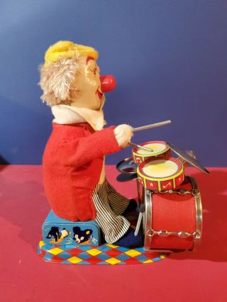 Battery Operated Charlie The Drumming Clown Tin Toy box cragstan 3