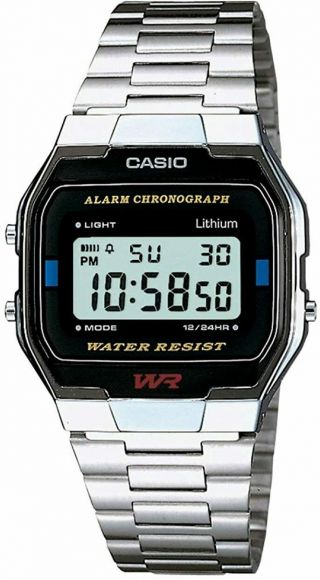 Classic Casio Retro Unisex Digital Steel Bracelet Silver Watch - A168wa - 1yes