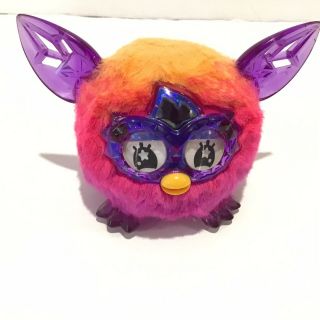 Mini Furby Boom Furblings Crystal Purple Orange Pink 2013 Hasbro Lenticular Eyes