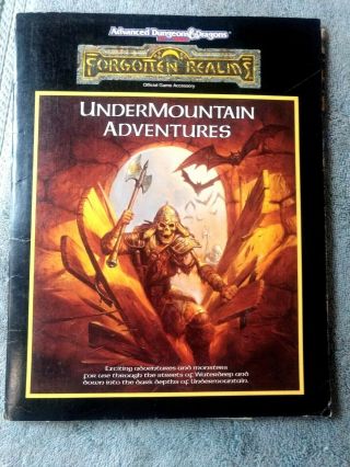 Undermountain Adventures Tsr 1991 Ad&d Forgotten Realms 2nd Edition