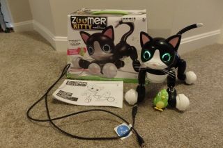 Zoomer Kitty Interactive Pet Cat Black & White W/ Ace Toy,  Charger,  Box - Kohls