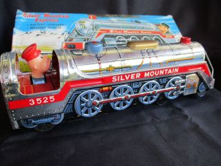 1960 ' s Silver Mountain Express Tin Train with Box 3