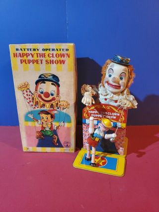 Battery Operated Happy The Clown Puppet Show Tin Toy Frankonia