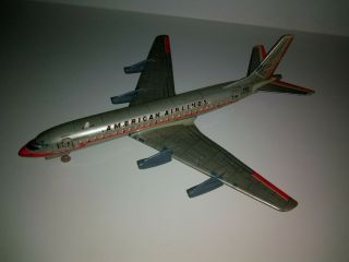 Vintage Tin Tamiya American Airlines Jet Plane Japan Boeing Astrojet 707 14 "