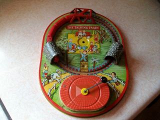 Vintage 1950s Ideal The Talking Train Tin Wind - Up