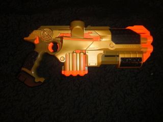 Tiger Electronics Nerf Phoenix Ltx Lazer Tag Guns W/ Shotgun Attachments Gold