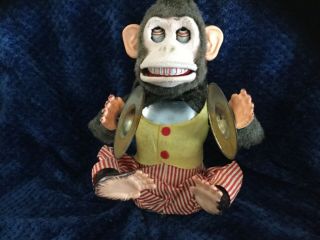 Vintage Ck Japan Jolly Chimp Monkey Playing Cymbals Mechanical Toy