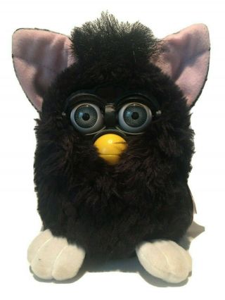 Furby Black Pink Ears White Feet From 1998 Tiger Electronics 70 - 800 -