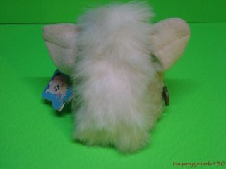 Vintage 1999 Curly Fur Furby Babies Tan and White Blue Eyes 3