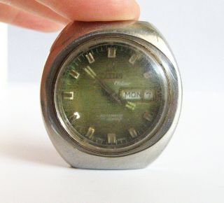 Vintage Titus Watch Swiss Made 17 Jewels Day Date Clebar Green Dial
