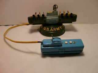 Tin Us Army M - 53 Guided Missile Launcher Japan Yonezawa Etco Toy Battery Op