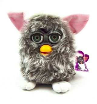 1998 Furby White And Grey Model 70 - 800 Tiger Electronics With Tag Flaw