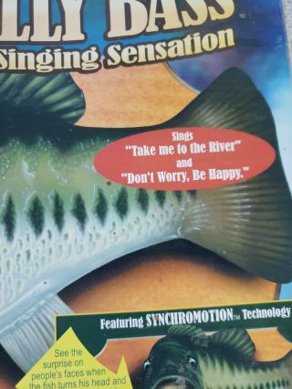 Vintage 1999 Gemmy Industries Big Mouth Billy Bass Animated Singing Fish w/Box 2