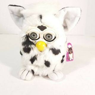 Vintage Furby Black & White Spots 1998 Tiger Electronics With Tag