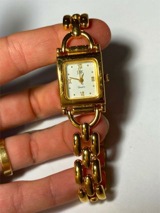 Vintage Jbk Camrose Kross Gold Tone Chain Link Wristwatch