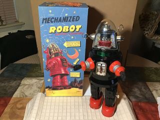 Vintage Tin Battery Operated Robby Mechanical Robot 1950s Japan