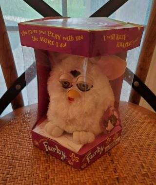 Furby 70 - 800 Series 1 Tiger Snowball Electronic Toy - White Open Box Blue Eyes