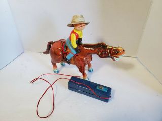 Vintage Trade Mark Toys Remote Control Man On Horse 1960 