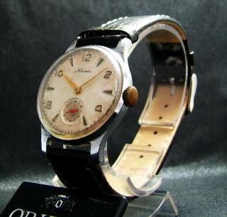 620 Kama White Vintage 1957 Soviet Post - Wwii Wristwatch Anti - Shock