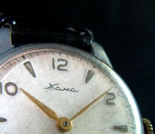 620 KAMA WHITE Vintage 1957 Soviet Post - WWII Wristwatch Anti - shock 3