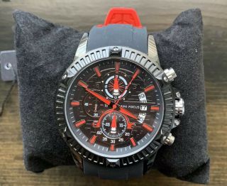 Men Watch Waterproof Sport Wristwatches Quartz Black Silicone Strap