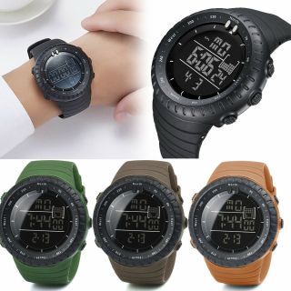 Fashion Led Digital Date Alarm Backlight Silicone Band Swimming Sport Mens Watch